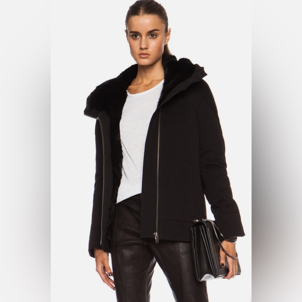 NEW Helmut Lang w real rabbit fur Black retail over $1100